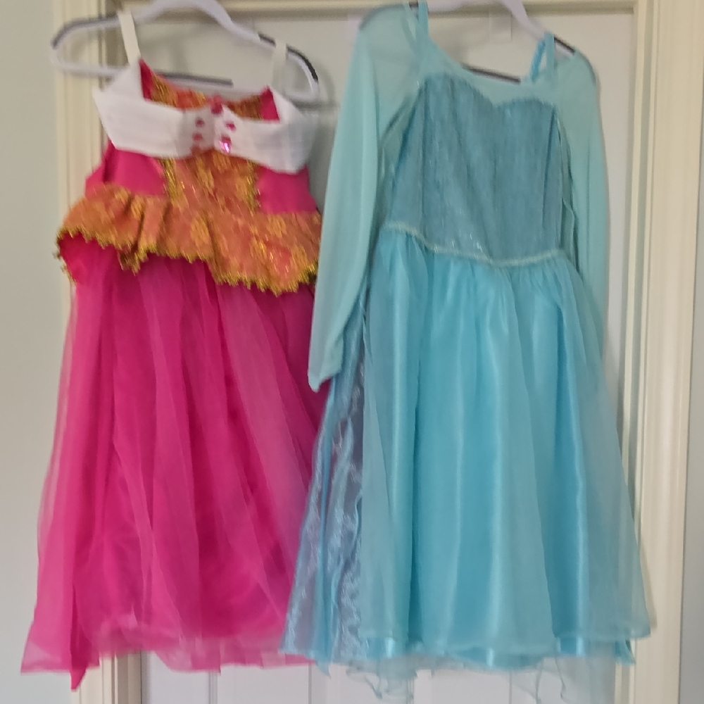 Disney Elsa Frozen And Aurora Sleeping Beauty Dresses SIZE 5/6